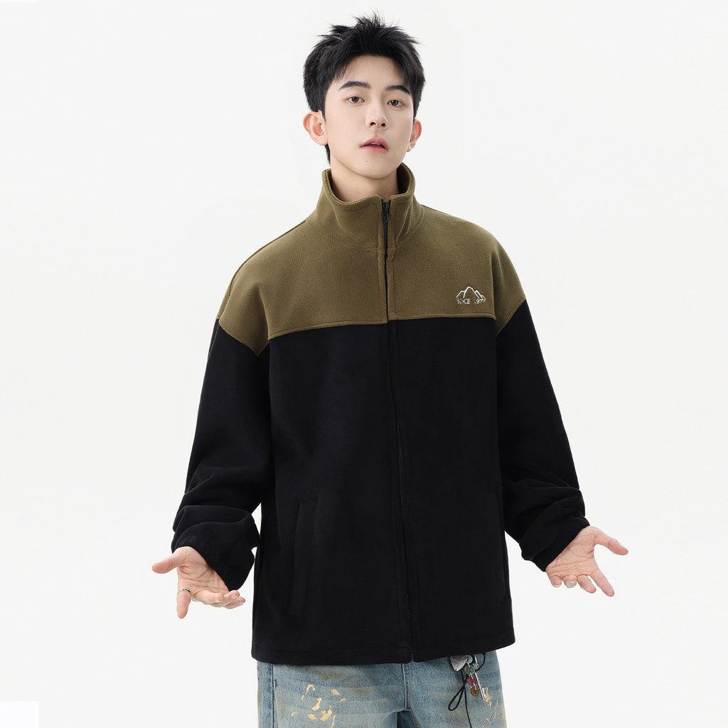 Men's Sweatshirt 2025 New Winter American Style Couple's Drop Shoulder Loose Jacket Autumn and Winter Fleece Zipper Cardigan