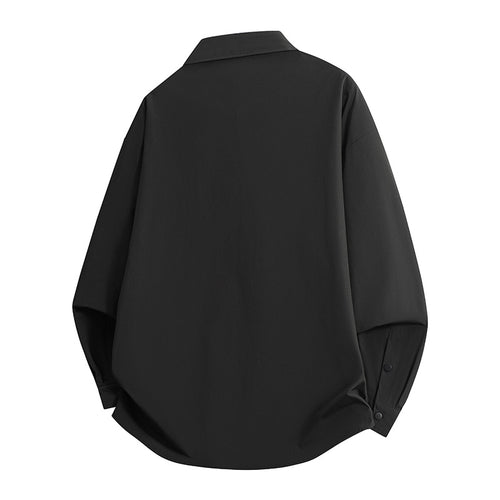 2025 Autumn/Winter New Men's Long Sleeve Melard Shirt Youth Trend Thin Casual Loose Top Jacket