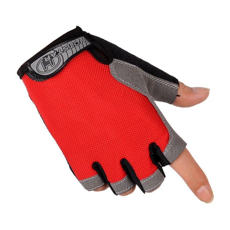 Cross-border Thin Half-finger Gloves Men's and Women's Riding Non-slip Quick-drying Sports Fitness Breathable Bicycle Gloves A01W