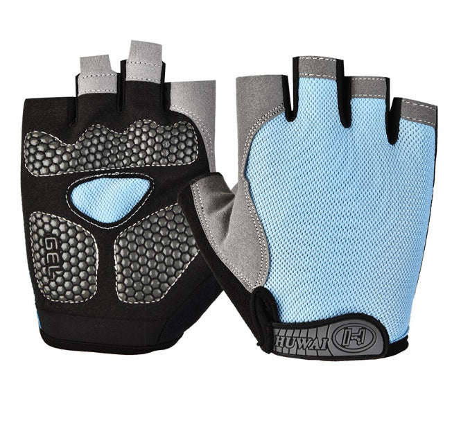 Cross-border Thin Half-finger Gloves Men's and Women's Riding Non-slip Quick-drying Sports Fitness Breathable Bicycle Gloves A01W