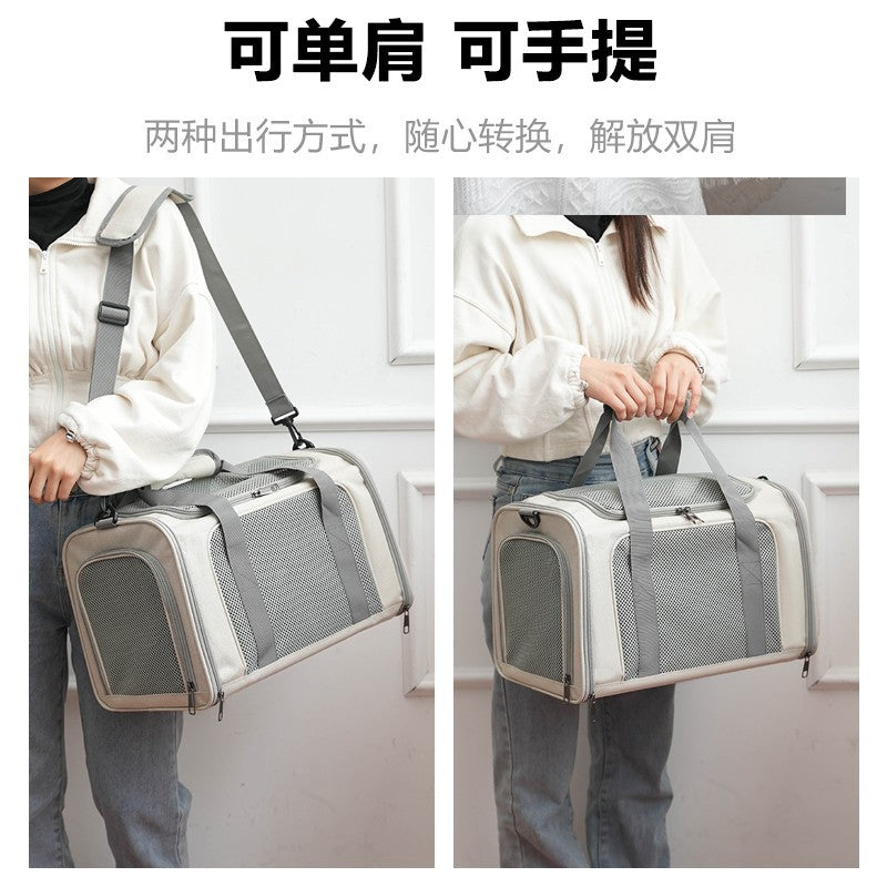 Cat Bag Outgoing Portable Large Capacity Breathable Cat Car Cage Cat Cage Dog Bag Portable Crossbody Foldable Pet Bag