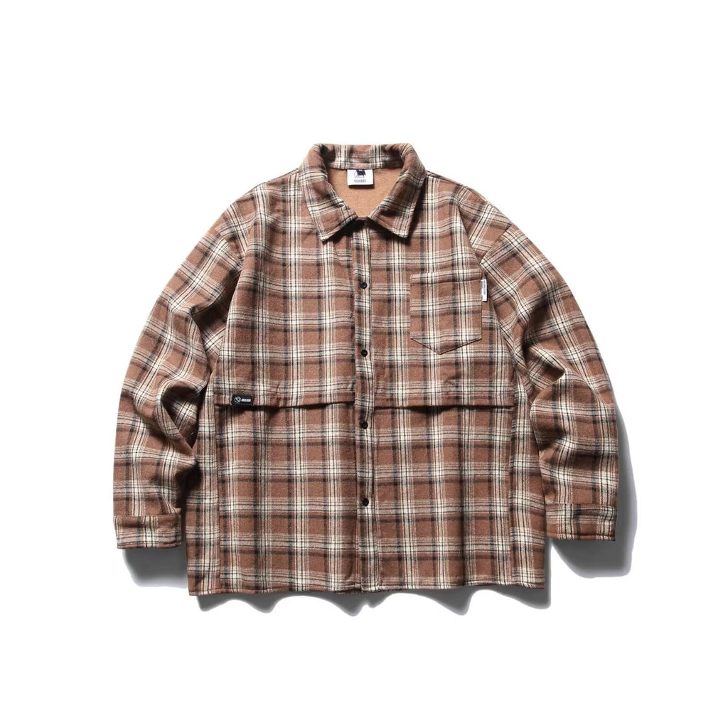 Autumn and Winter Cross-border Japanese Retro Long-sleeved Shirt Thickened Casual Couples All-match Warm Plaid Shirt Jacket