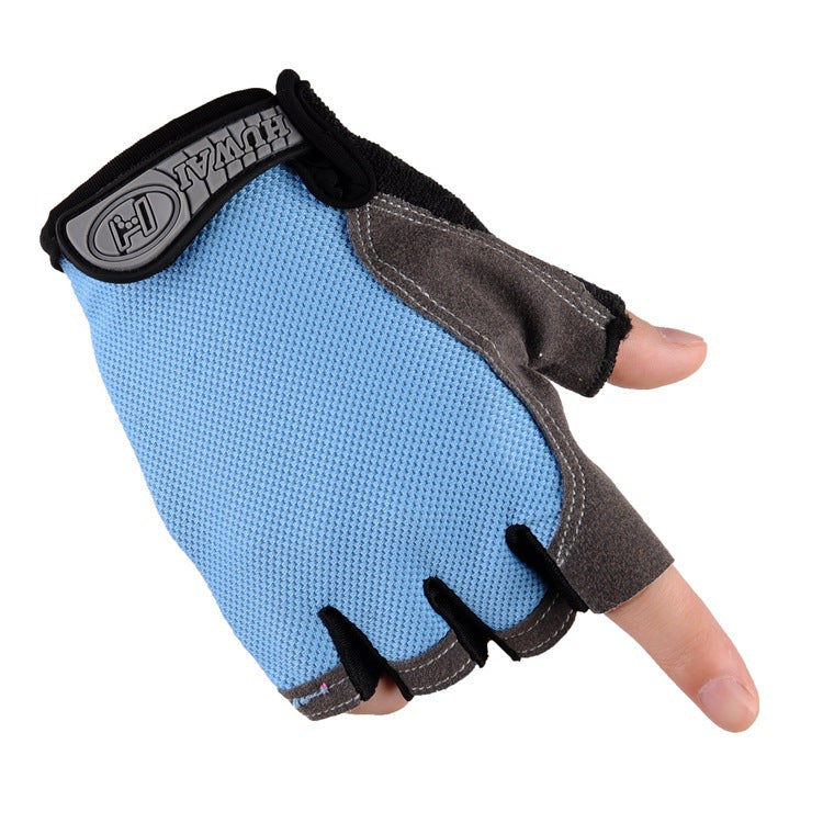 Cross-border Thin Half-finger Gloves Men's and Women's Riding Non-slip Quick-drying Sports Fitness Breathable Bicycle Gloves A01W
