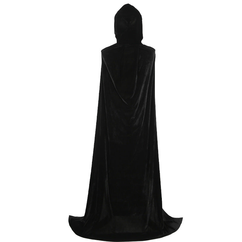Halloween Kids Costume Golden Velvet Cloak Death Cloak Cape Vampire Witch School Performance Dress Up