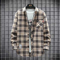 Jacket Shirt Men's Autumn Plaid Loose Trendy Brand Long-sleeved Shirt Casual Non-ironing Autumn and Winter Clothes Men's New Arrival