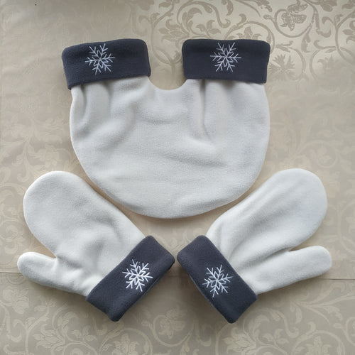 2019 New Snowflake Embroidered Fleece Couple Hand-in-Hand Gloves Double-Layer Warm Thickened Creative Personality