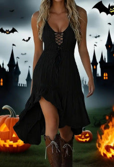 Women's Western Halloween Suspender Dress