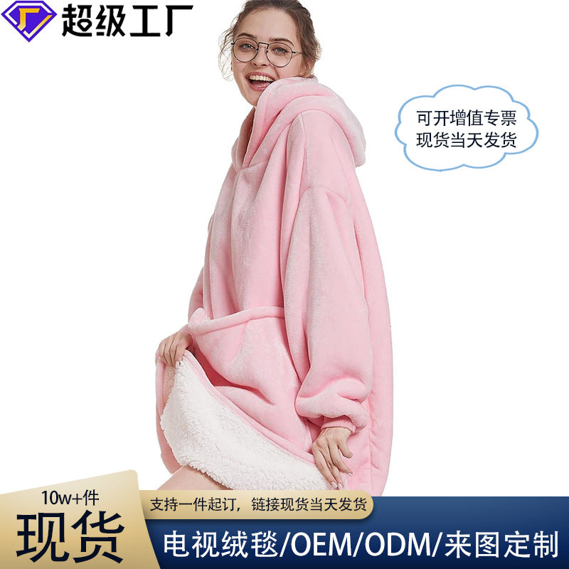 Amazon Hot Selling Autumn and Winter Flannel Double Layer Pajamas fleece-lined Warm Long Sleeve plus size Pet Bag Home Clothes