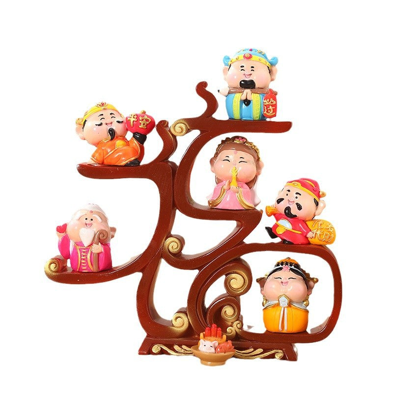 Fuxing Linmen God of Wealth Decoration Office Home Living Room Decorations Hallway Opening Housewarming Gift
