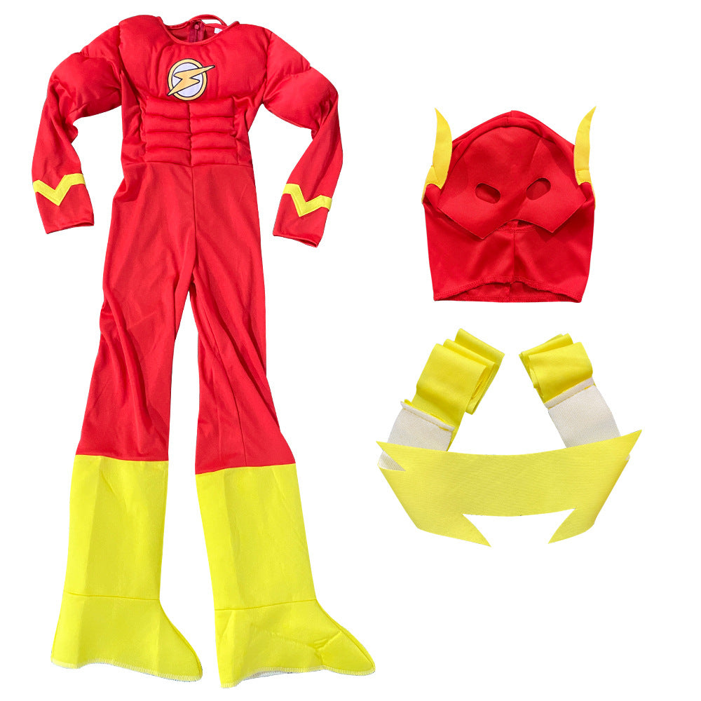 Kids' Red Superhero Muscle Halloween Costume