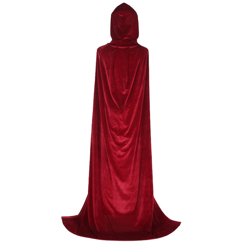 Halloween Kids Costume Golden Velvet Cloak Death Cloak Cape Vampire Witch School Performance Dress Up