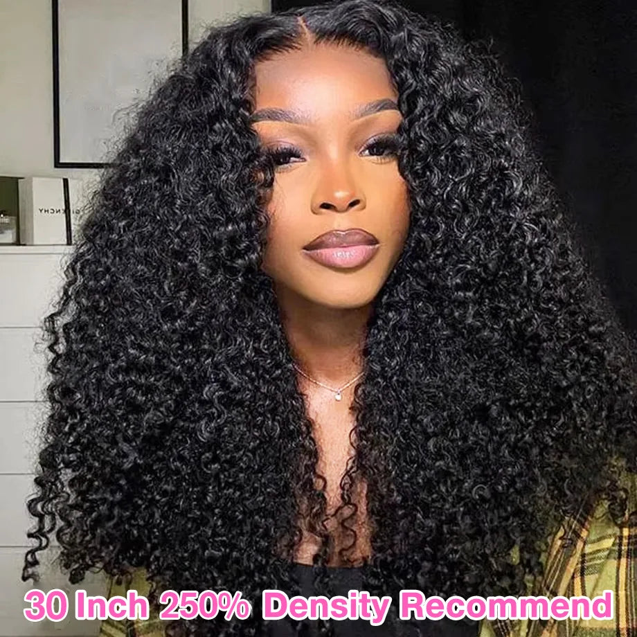 Kinky Curly Wigs 13x6 HD Lace Frontal Wig Glueless Human Hair 4C Afro