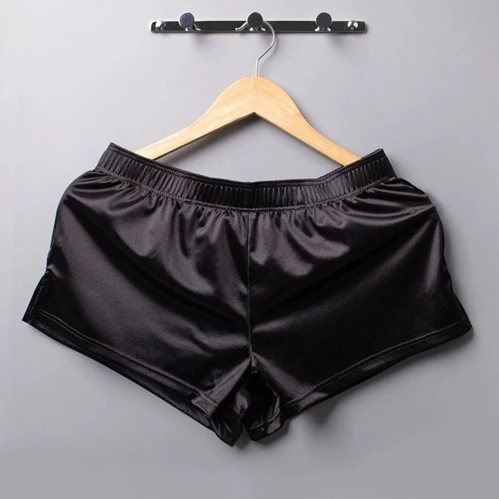 Sleepwear Pants Ice Silk Satin Boxer Shorts Casual Style Loose Male Panties Underpants Boxer Shorts Boy