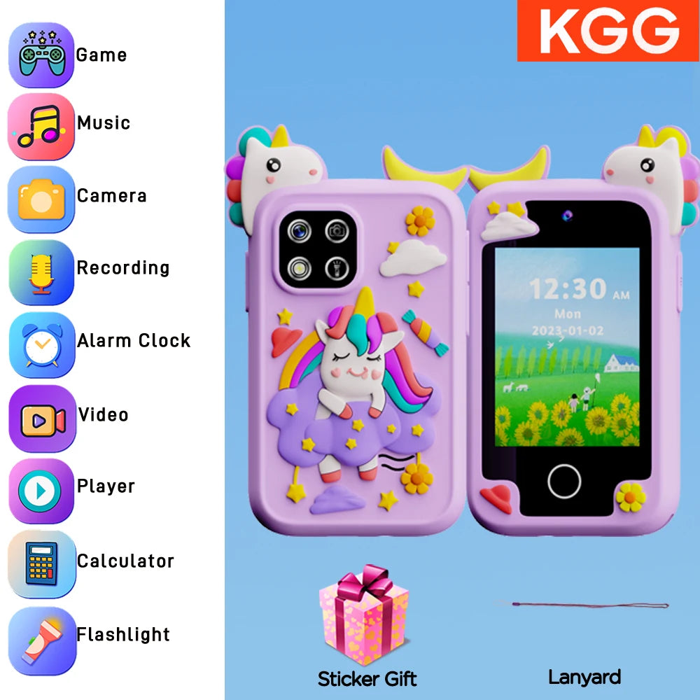 Kids Smart Phone For Girls Boys Kids Cell Phone Toys Dual Camera Music