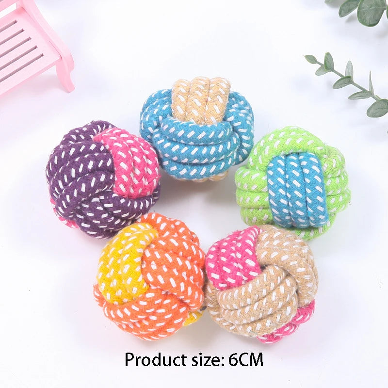 1 Pcs Random Pet Puppy Chew Toy Cotton Knot Rope Molar Toy Durable Hemp