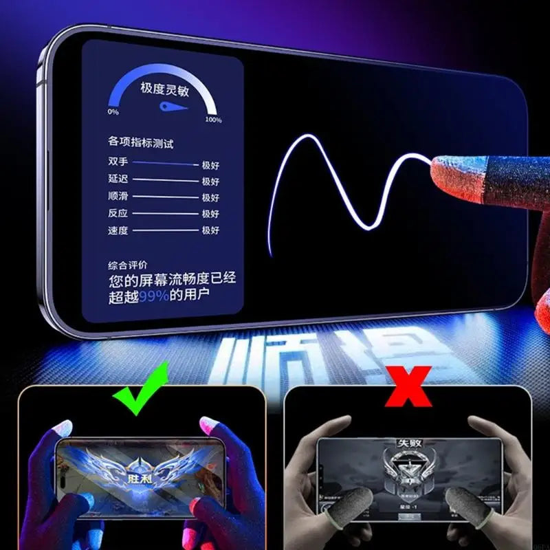 Game Playing Glove Highly Sensitive Gaming Finger Sleeves Anti-Sweat