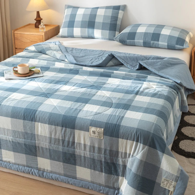 100% Cotton Quilted Comforter Long Staple Quilt Core Air-Conditioning