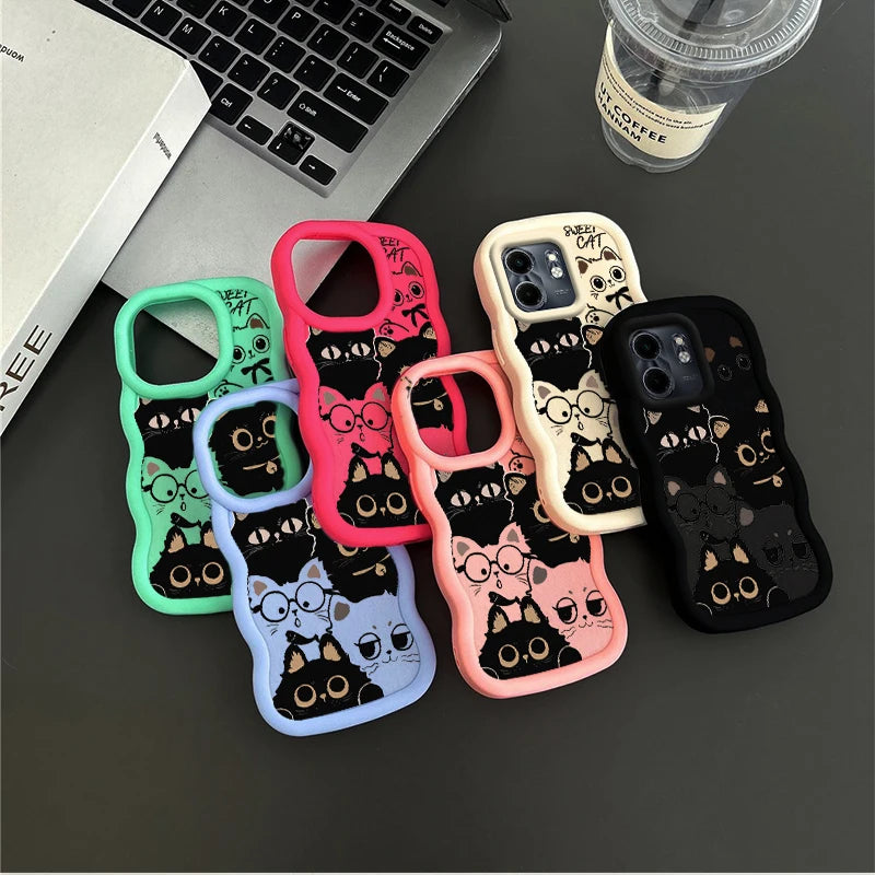 Smart 9 Six Cats Wavy Shape Silicone Phone Case For Infinix Smart 9 8