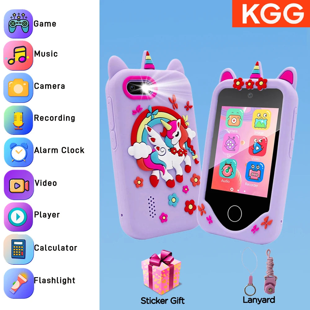 Kids Smart Phone For Girls Boys Kids Cell Phone Toys Dual Camera Music