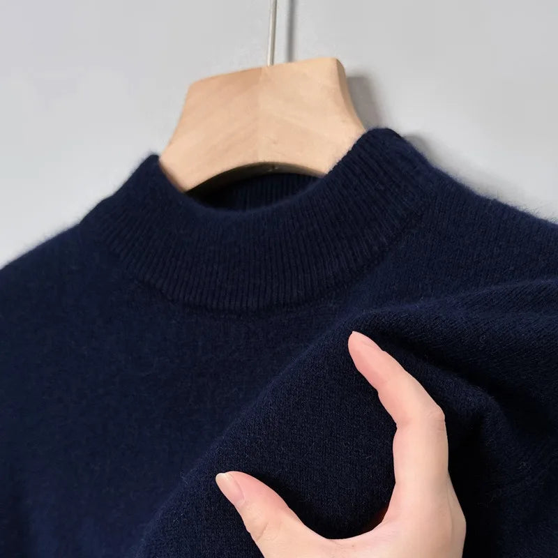 High End Men's Knitwear Sweaters Quality Pullovers Casual Retro Warm Winter V-neck Bottom Wear Sweater for Business Man Clothing