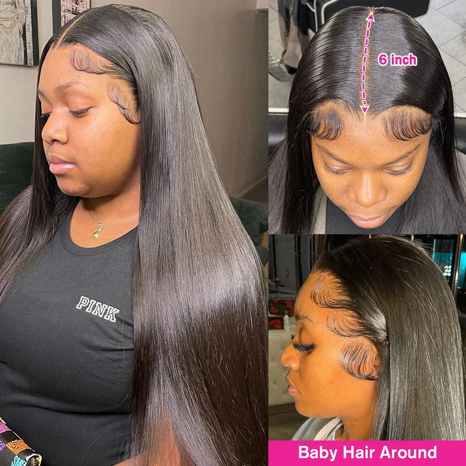 HD Lace 13x6 Frontal Wig 100% Human Hair Straight 13x4 Lace Front Human