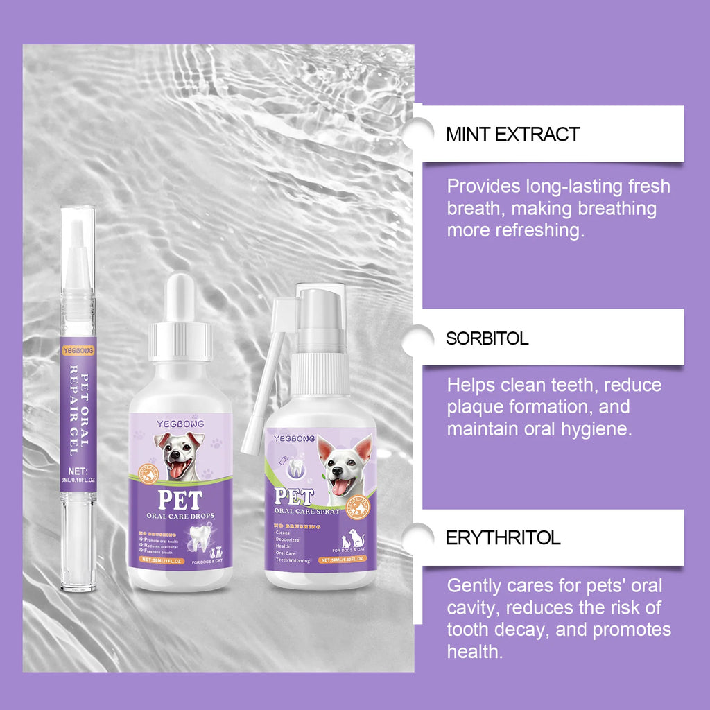 Pet Oral Care Spray For Cats And Dogs–Eliminates Bad Breath, Tartar, Gum
