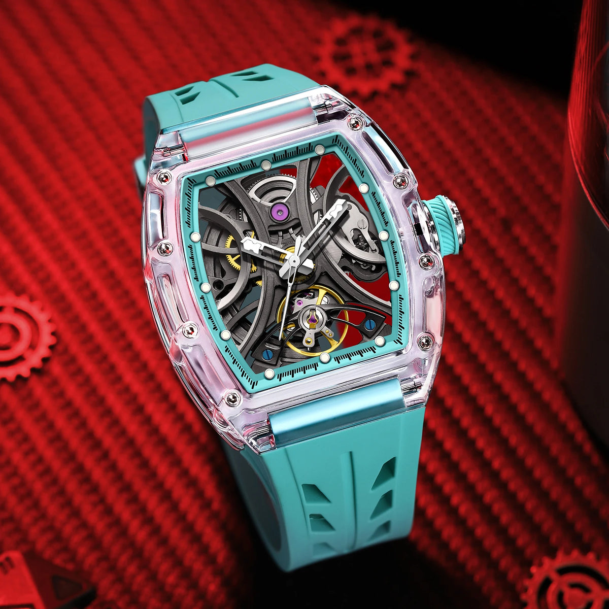 919511 Men Watches Original Brand Transparent Case Automatic Mechanical Fashion Watch with Self-Developed Movement New Arrivals