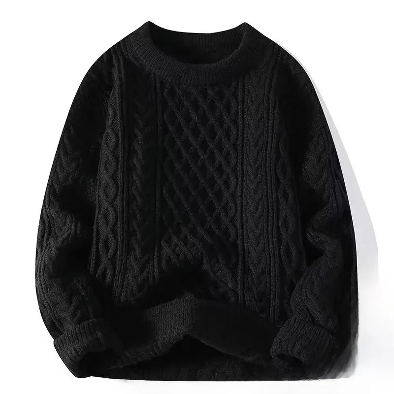 Trendy Knitted Sweater For Men Casual Round Neck Pullover Male Knitted Soft Fall Winter Fashion Long Sleeve Mens Kntwear Outwear