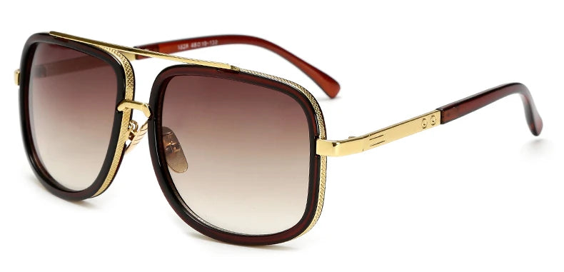 Oversized Metal-Frame Sunglasses