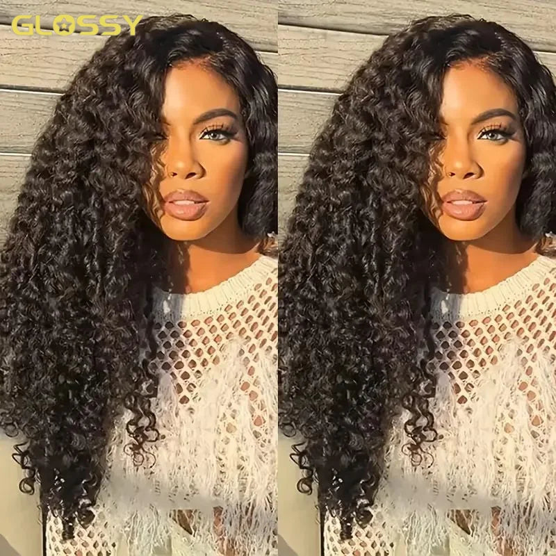 300% Density Burmese Curly Human Hair Wigs For Women Brazilian Glueless