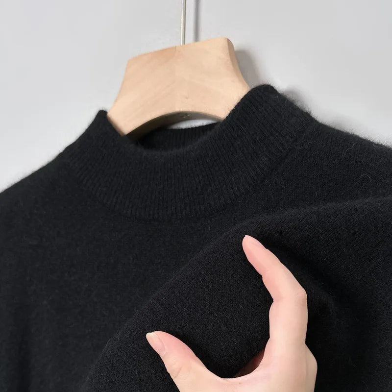 High End Men's Knitwear Sweaters Quality Pullovers Casual Retro Warm Winter V-neck Bottom Wear Sweater for Business Man Clothing