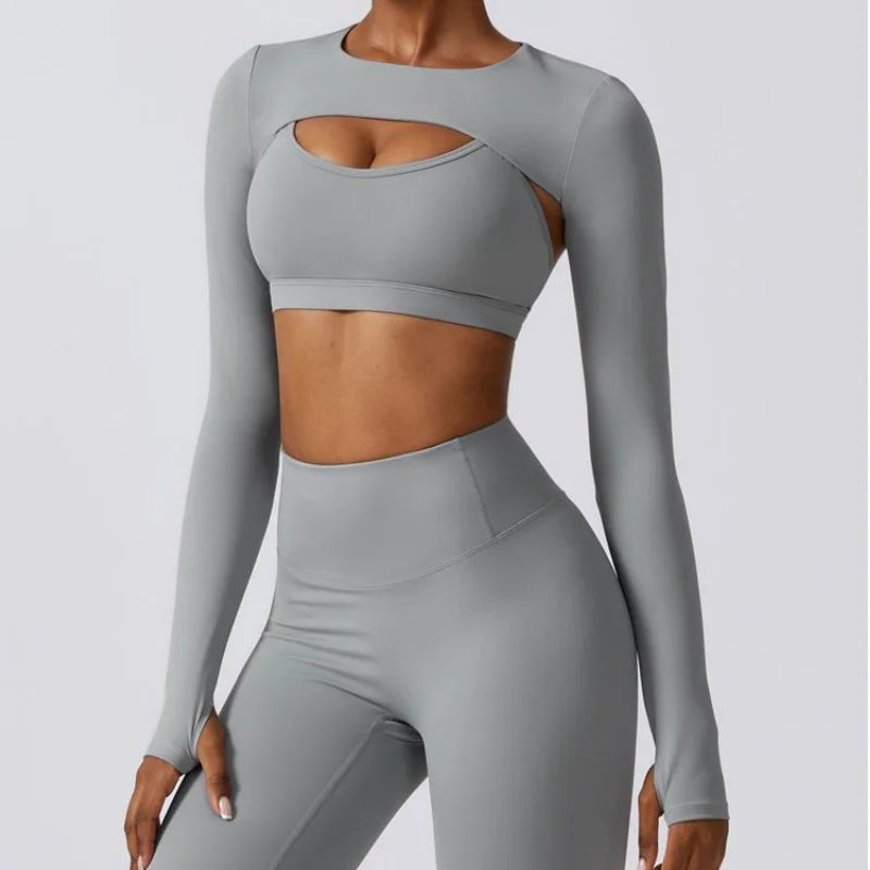 Women'S Sexy Tight Yoga Clothes Two-Piece Set with Chest Pad Sports