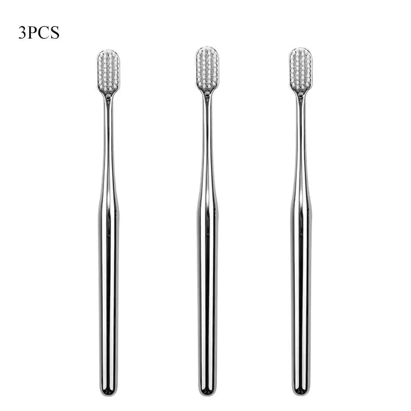 1-4pcs Toothbrush Gold Silver Tooth Brush Adult Dental Brushes Middle