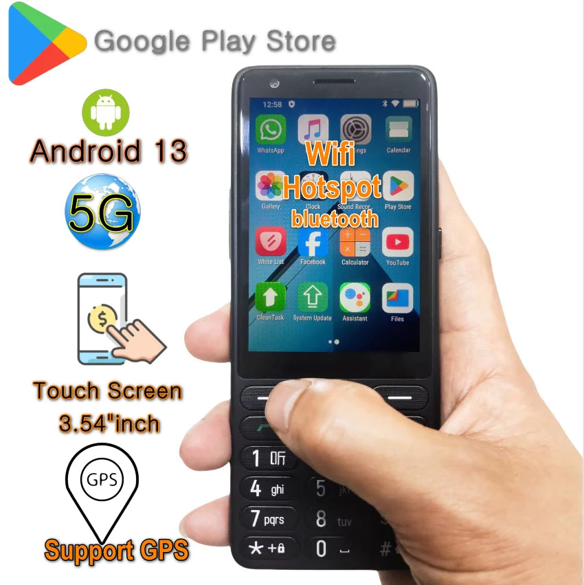 Feature Phone With Touch Screen Smartphone Wifi 5G/4G Global Languages