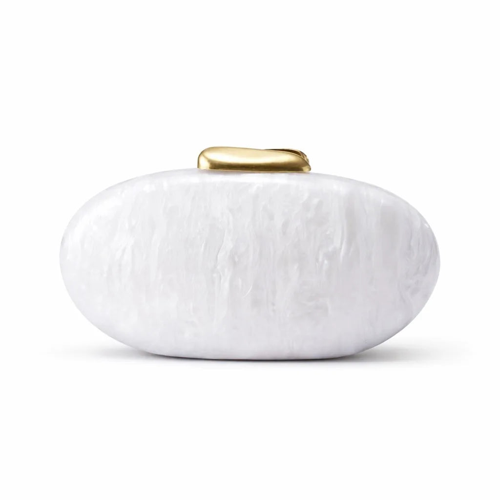 Lady Pearl Marble Brown Shell Egg Acrylic Box Clutch Purse Women Evening Purses Wedding Handbags Female Shoulder Bags Day Clutch