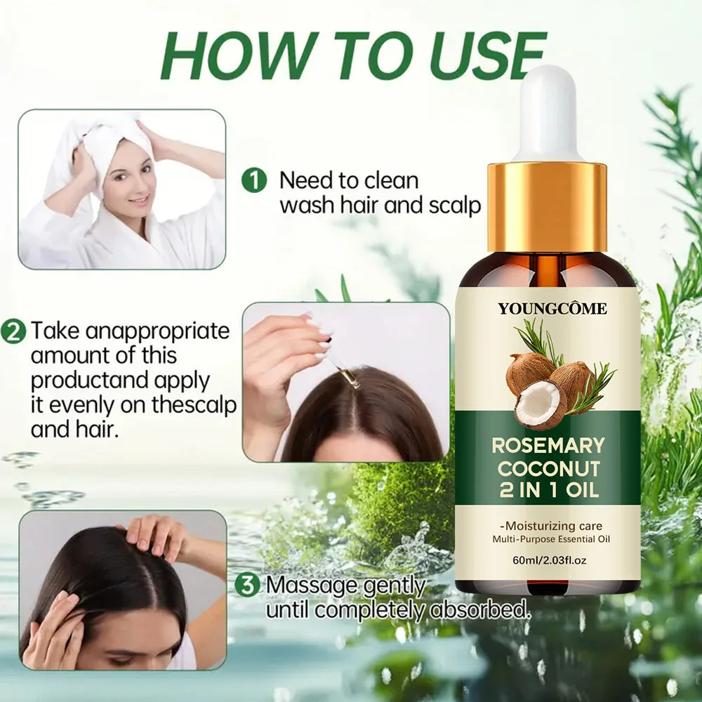 Rosemary Oil Hair Essential Coconut Oil Improve Hair Loss And Nourishes