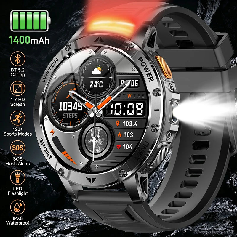 1.7-Inch Bluetooth Smart Watch with SOS & Sports Modes