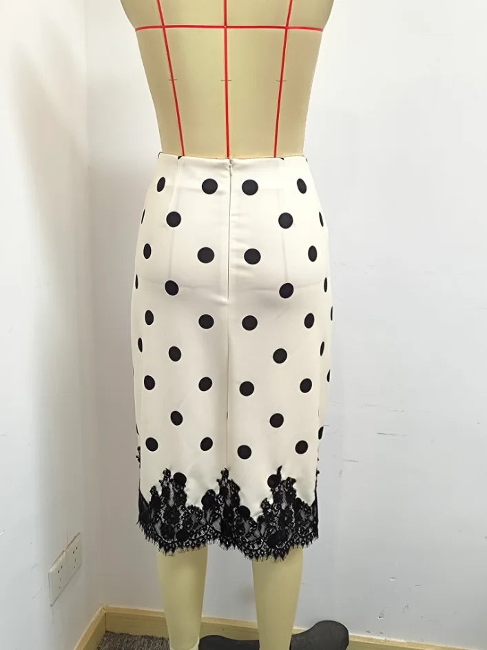 Skirts for Women Women Skirt Summer Skirts Elegant Dot Lace High Waist