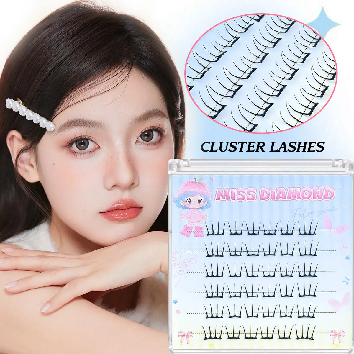 Glue-Free Lashes Cluster Ultra-Thin Sheet Series False Eyelashes Zero