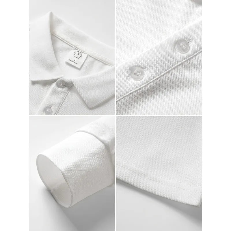 Men's Versatile Polo Shirt with Lapel and Button Design, Made of Comfortable Fabric, Long-sleeved Top