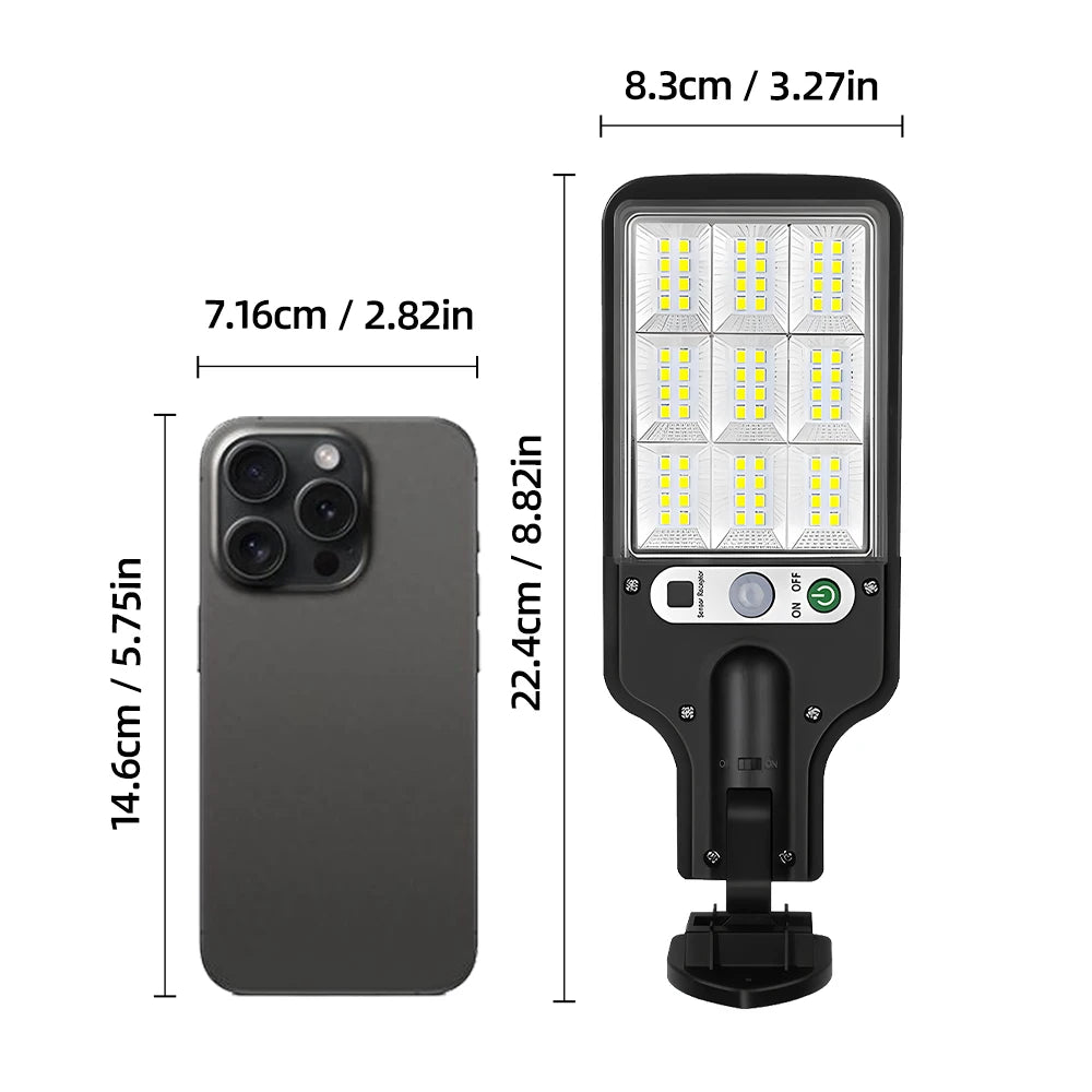LED Solar Outdoor Wall Lights With Motion Sensor, 3 Lighting Modes IP65
