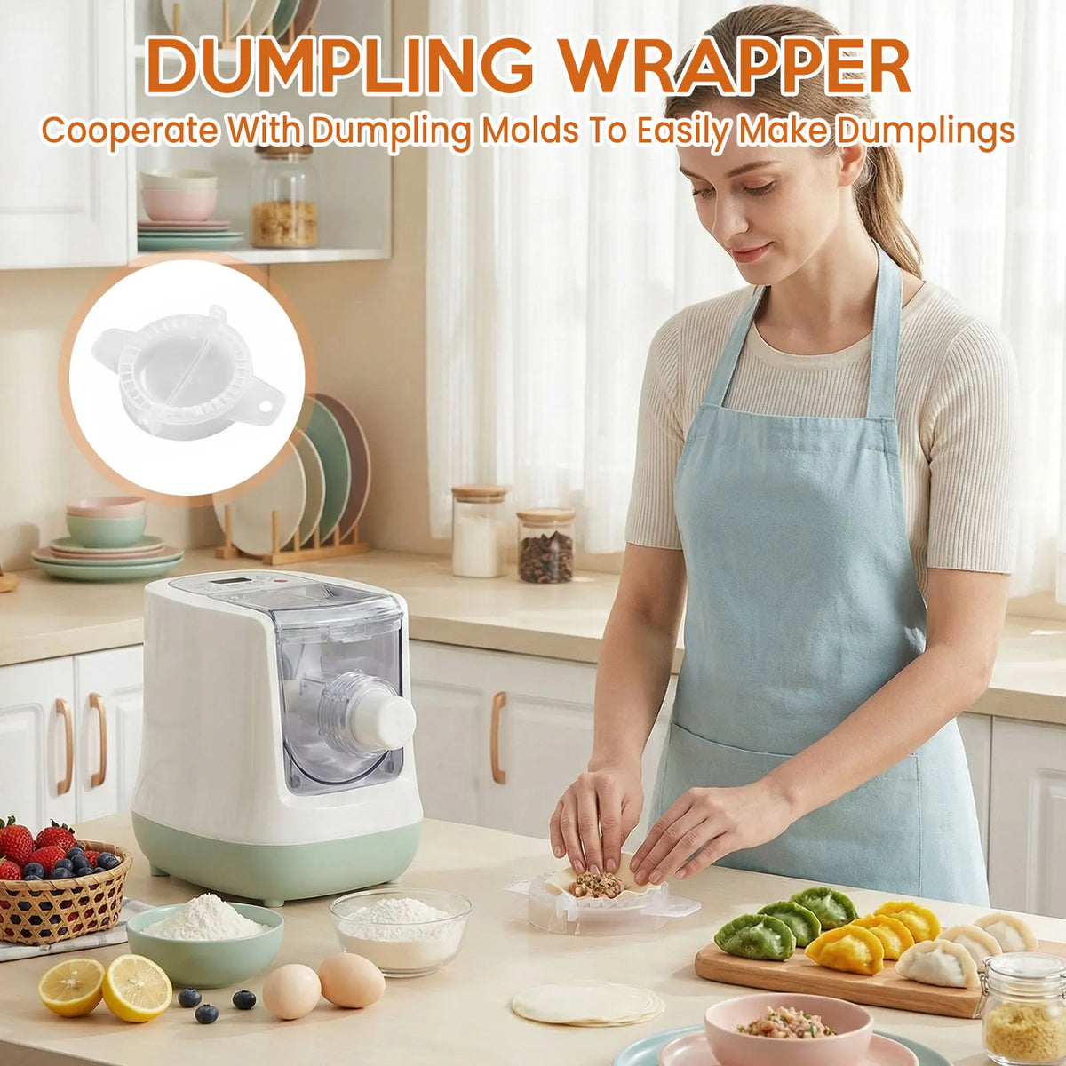 Fully Automatic Electric Pasta Maker Household Multifunctional Noodle Machine, 13 Dough Molds & Dumpling Tool, Electric Pasta Extruder for Spaghetti Fettuccine Fresh Pasta