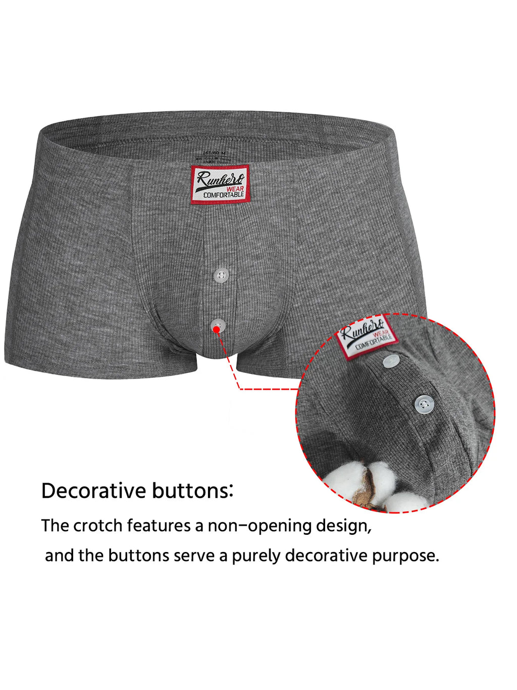 Men's Button Pouch Low-Rise Boxers
