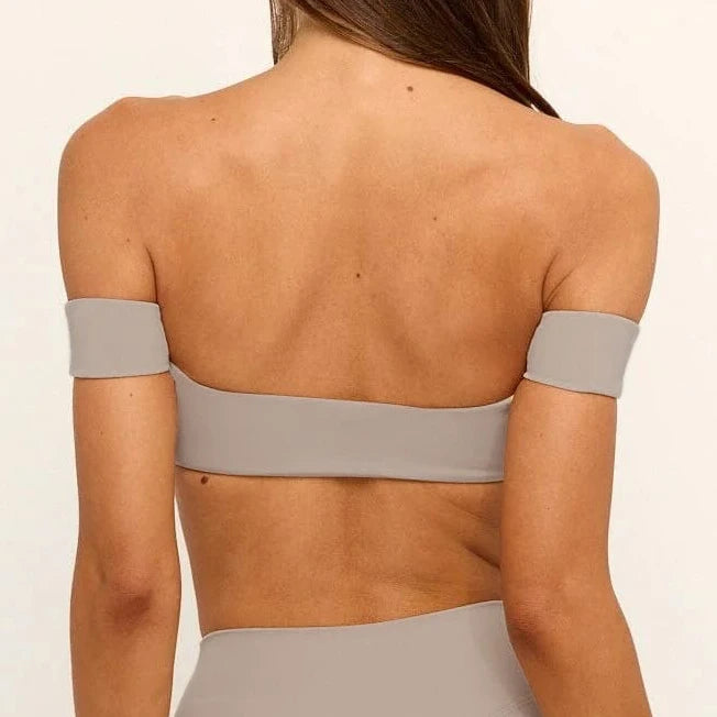 Women'S Underwear Yoga Set with Chest Pads Strapless Sports Fitness Top