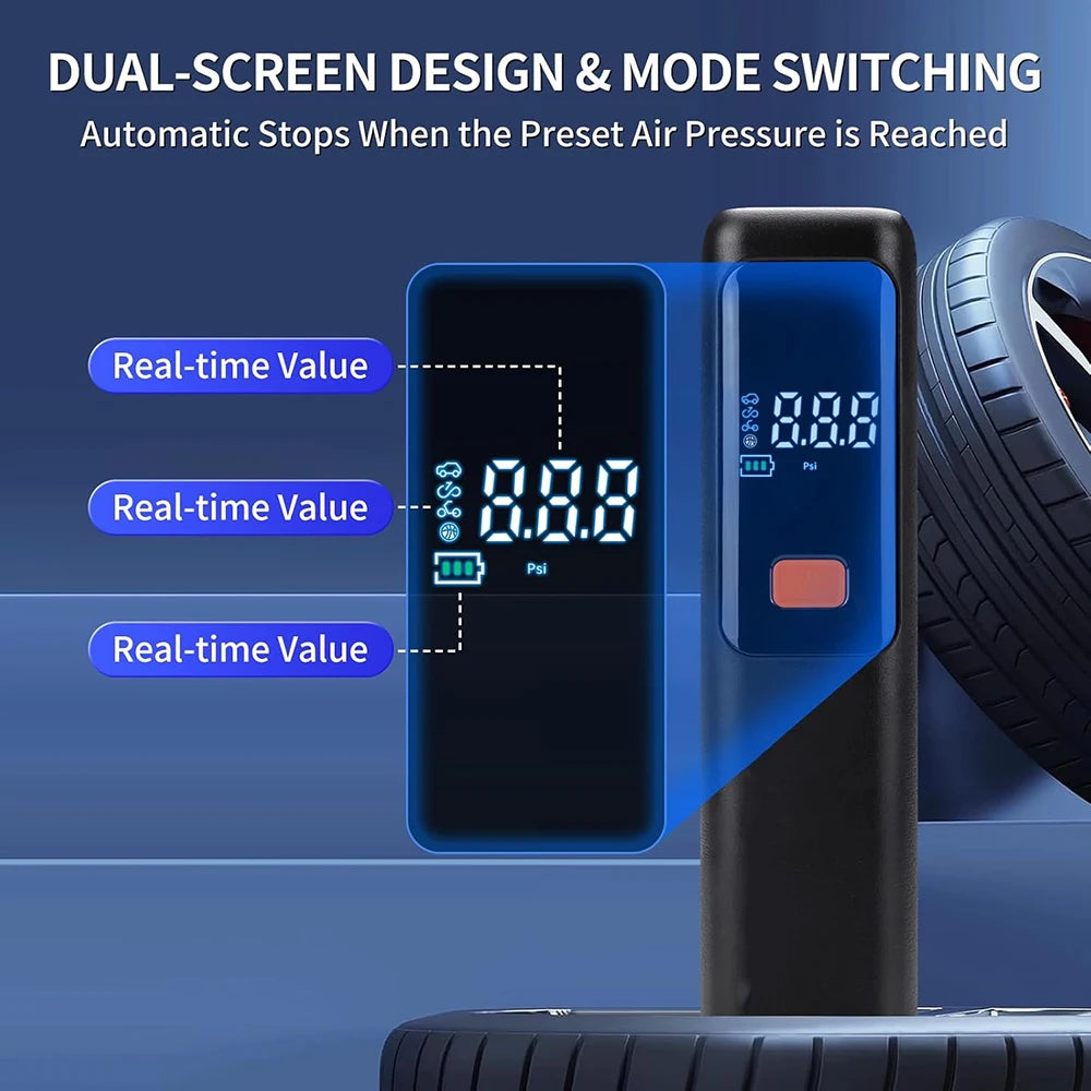Wireless Air Pump 150psi Portable Electric Tire Inflator For Car Bicycle