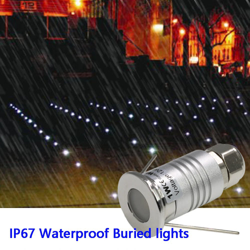 1W Mini LED Underground Light IP67 Waterproof Inground Lamp 12V Outdoor Ground Spot Landscape Garden Deck Stair Buried Lighting