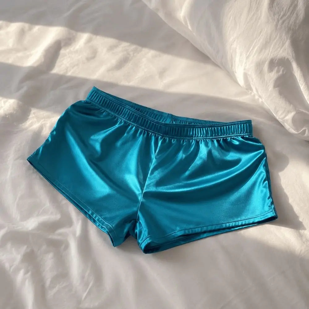 Lounge Bottoms Ice Silk Satin Boxer Shorts Casual Style Loose Male Panties Underpants Boxer Shorts Male