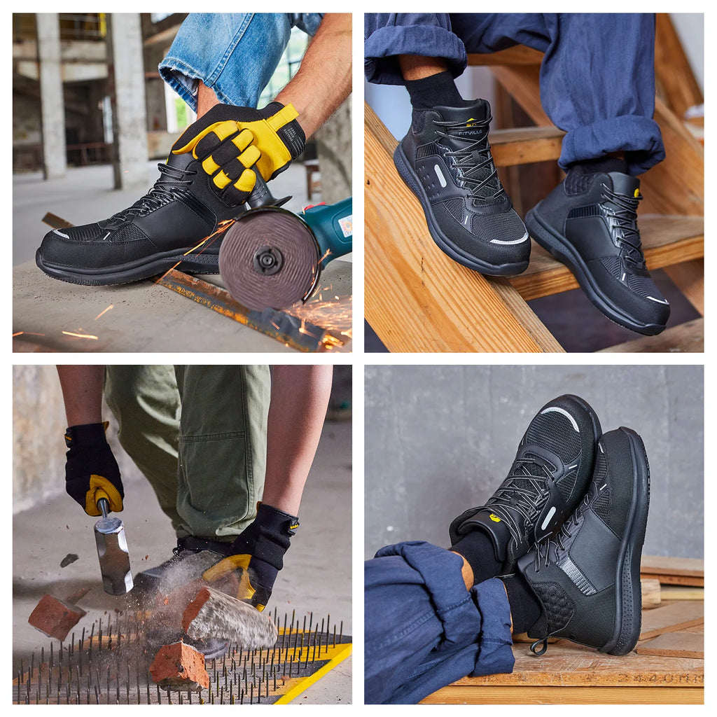 Fittington Men's Steel-Toe Work Shoes