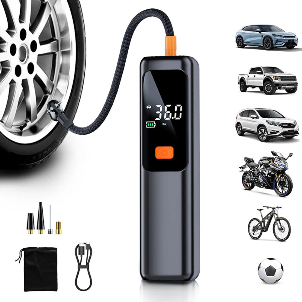 Wireless Air Pump 150psi Portable Electric Tire Inflator For Car Bicycle