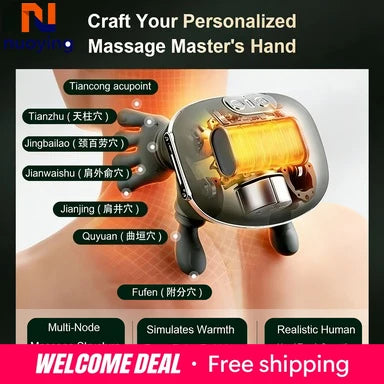 Portable Neck Shoulder Back Kneading Massage Shawl Wireless Body Relaxation Massager for Home Office Car Travel Use